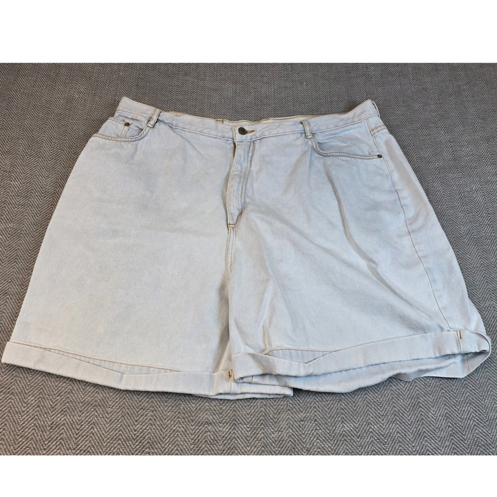 Vintage PS Gitano Light Wash Denim Shorts High Rise Cuffed 100% Cotton 26W 40